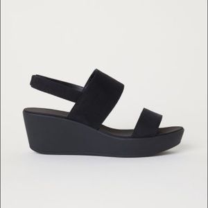Black Wedge heel sandals